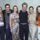 Buffy cast members Emma Caulfield, Nicholas Brendon, Alyson Hannigan, James Marsters, Sarah Michelle Gellar, and Michelle Trachtenberg in 2001.